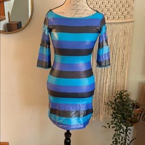 Extremely RARE BlackMilk Blue Blue Black Bodycon